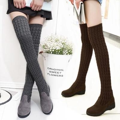 Fashion Fashion Runway Crystal Stretch Fabric Sock Boots Pointy Toe Over-the-Knee Heel Thigh High Pointed Toe Woman Boot