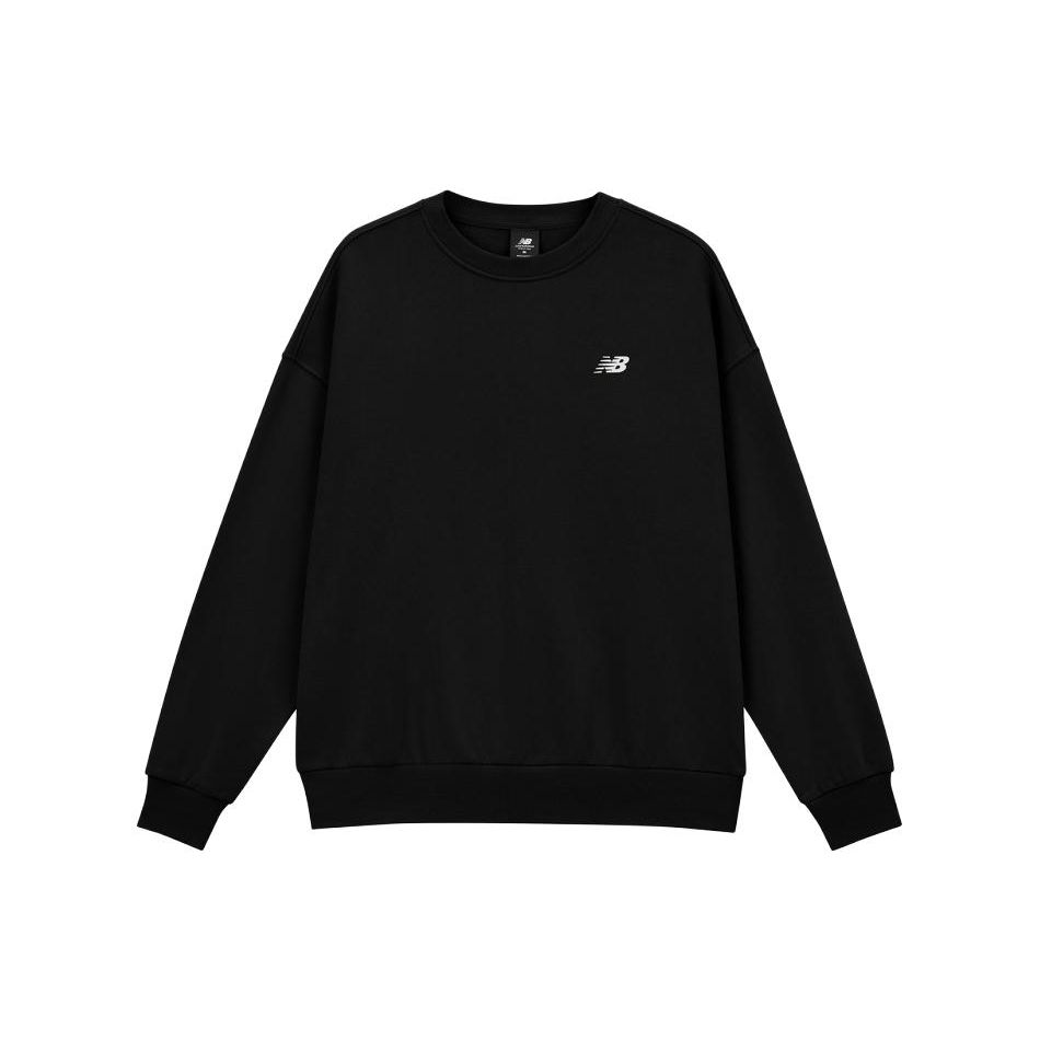 

Мужской свитер с круглым вырезом и однотонным логотипом New Balance, черный AMT33344-BK