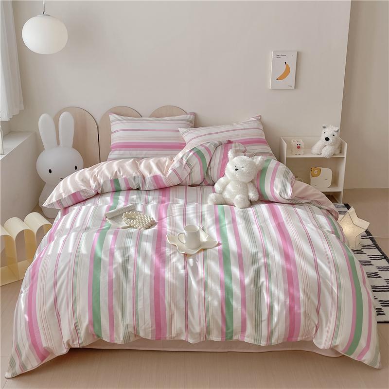 Set Husă Plapumă cu Model Geometric Modern 100% Bumbac Prietenos cu Pielea Husă Plapumă cu 2 Fețe de Pernă Set de Lenjerie de Pat Moale de Lux