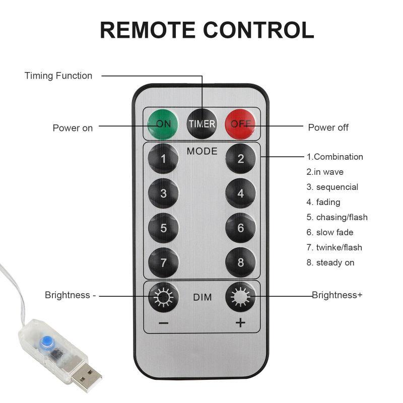 33ft/10m Led String Light 8 Modes Dimmable Waterproof Multi-color Outdoor Rope Strip Light With Remote Control