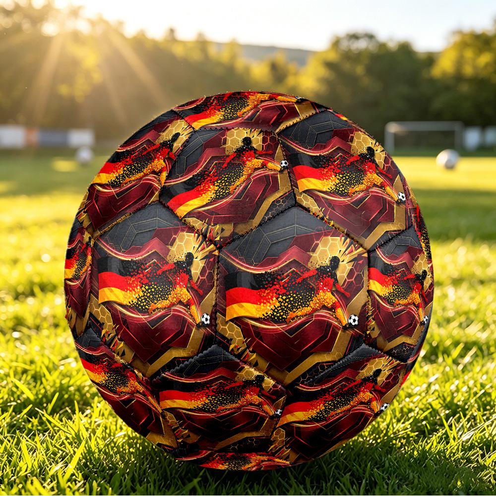 Pallone da Calcio Stampato Germania Taglia 5 Resistente all'Usura Standard da Allenamento per Adulti Regalo per tifosi per Partite Sportive Indoor Outdoor