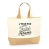 I Can't I'm On Vacation Minimalist Bag | Cotton Tote Bag with Jute Bottom 18 L 48 × 37 × 13 Cm | Market Shopping Beach