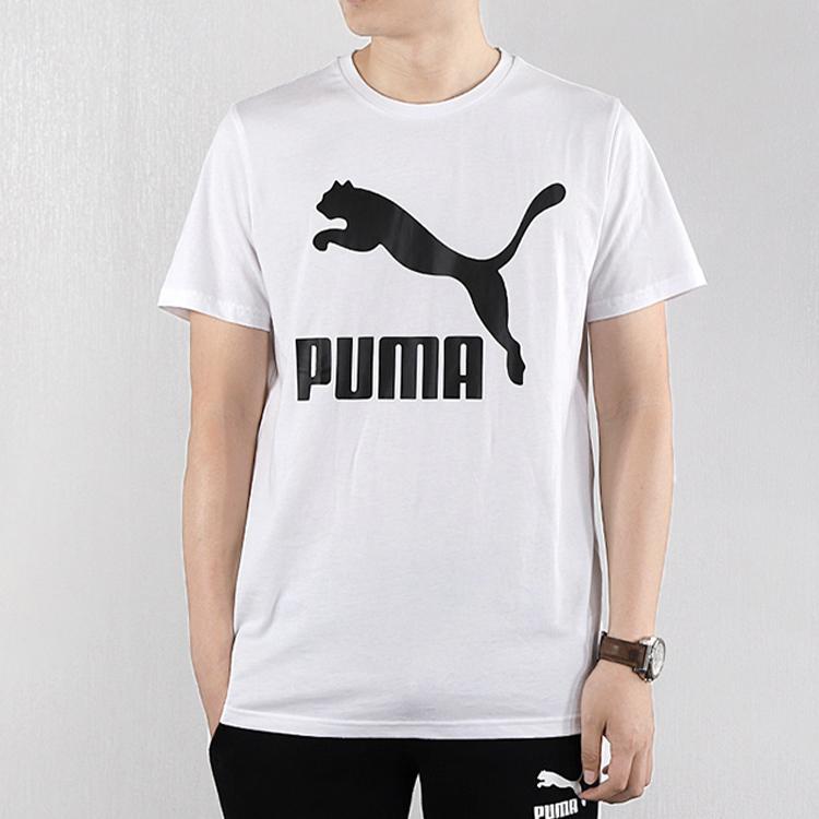 Puma Casual Sports Round Neck Breathable Short Sleeve T-Shirt Men Tops White 596535-02