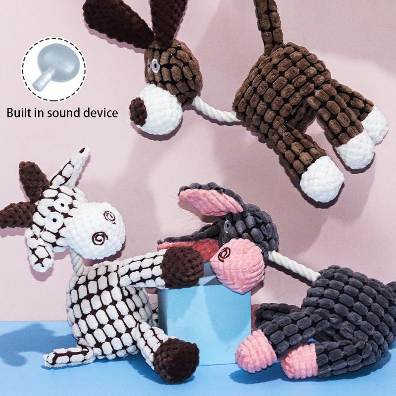 Squeaky Plush Dog Chew Toys Bite Resistant Molar Pet Toy Dog Boredom Relief Interactive Entertainment Durable Puppy Supplies