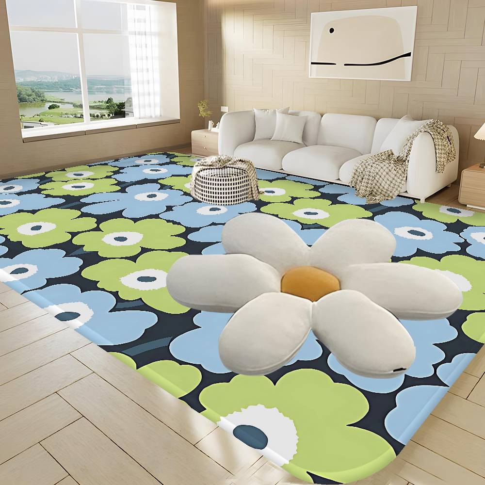 

M-Marimekko-U-Unikko Flowers Room Mats Retro Multiple Choice Living Room Kitchen Rug Non-Slip Welcome Rug 40x60cm