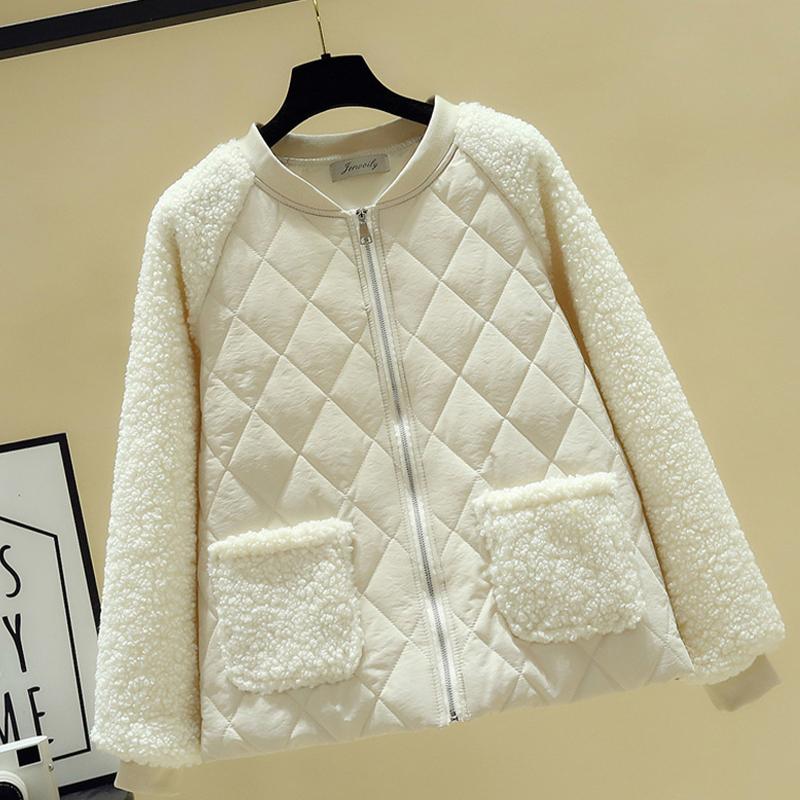 Coat Women's Short Loose Lambswool Down Stand Collar Fashion Jacket
