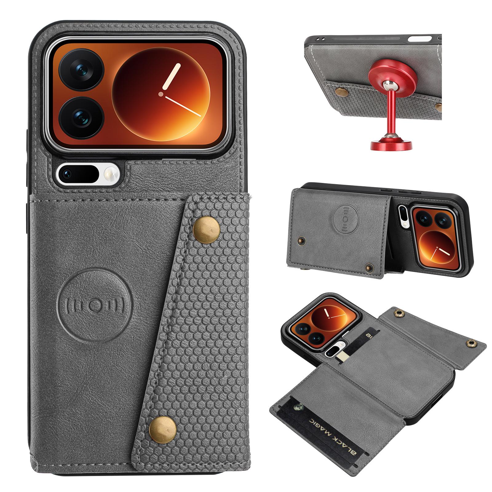 

For Xiaomi 17 Pro Case with Card Slots Kickstand Leather + TPU Phone Cover