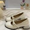 Retro High Heels Round Head Thick Heel Single Shoes Temperament Thick Heel Evening Mary Jane Women's Shoes