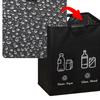 60L Empty Bottle Storage Basket Foldable with Handle Dirty Clothes Basket Large Capacity Categorized Storage Garbage Bin