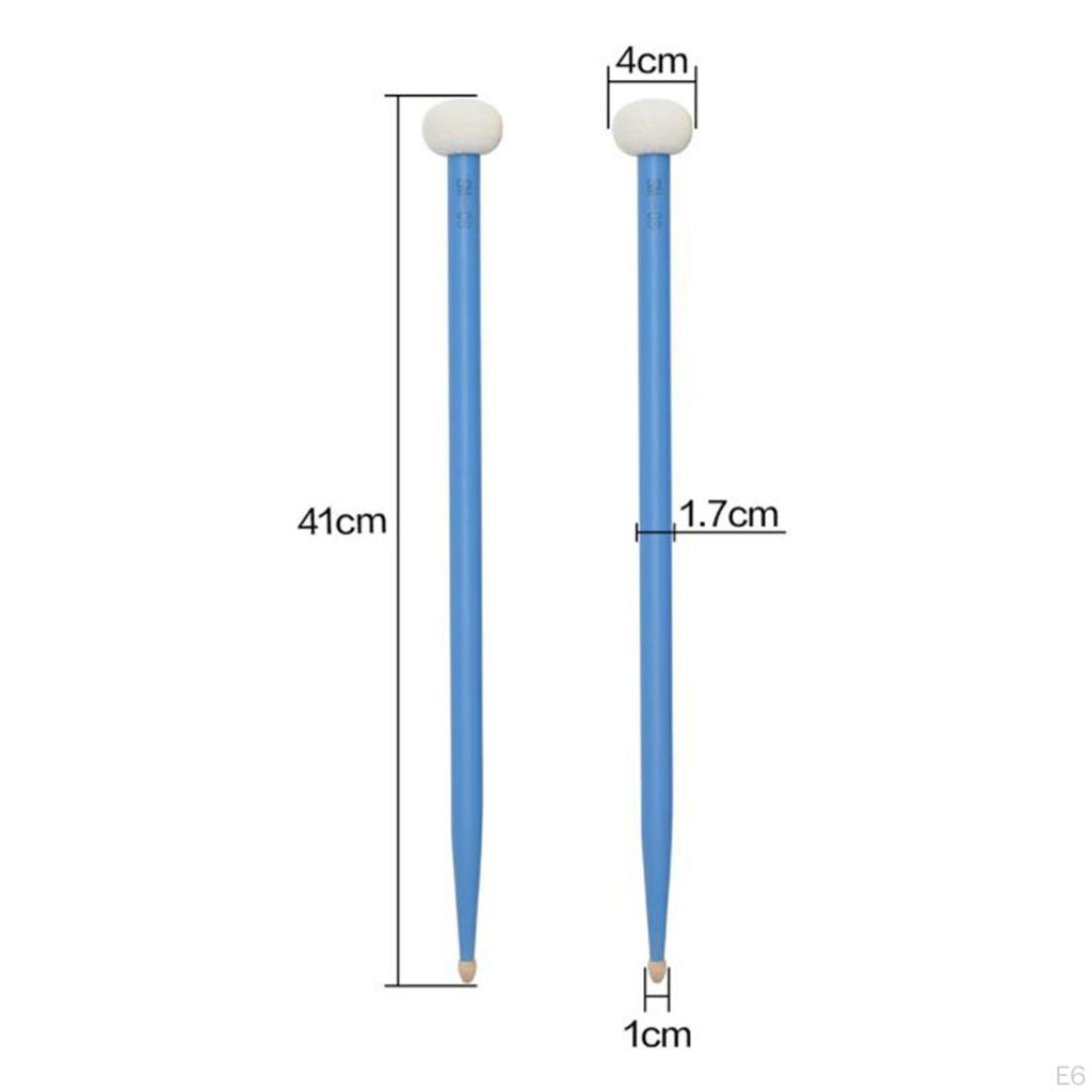 2 Classic Maple Wood Drumsticks Double End Cymbal Mallet Wooden Tip for Kit Bass Drums Replacement