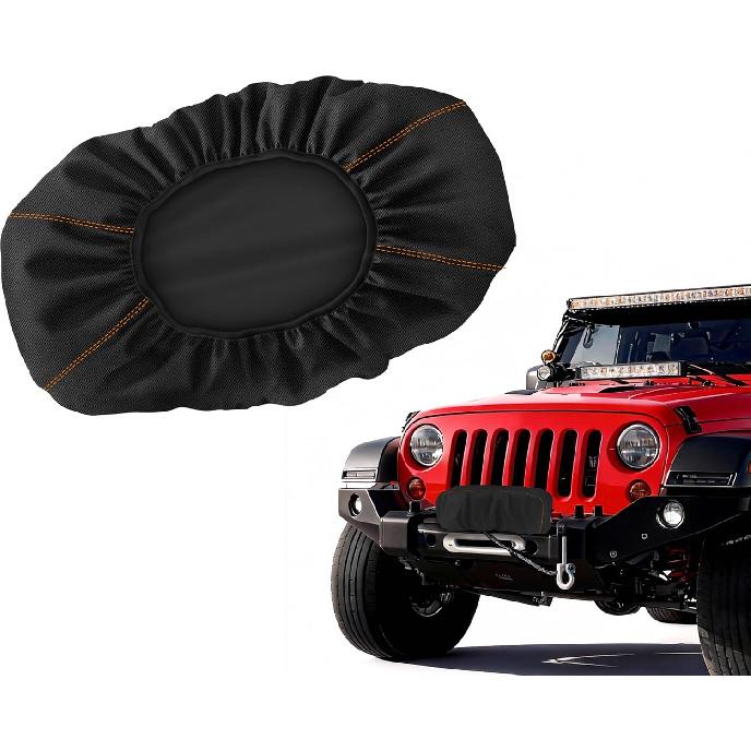 Winch Cover,Dustproof Winch Protection Cover,Badlands Winch Cover 12000 lb Waterproof,Tear Resistant for Up to 17500 Lbs Electric
