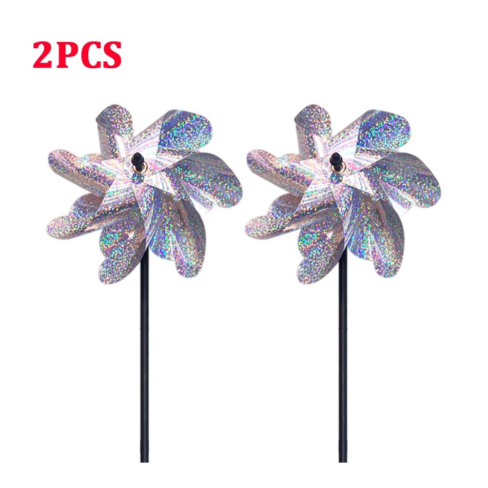 1-3pcs Bird Repeller Windmill Spinner 7/8 Leaves DIY Birds Deterrent Pinwheels for Outdoor Lawn Yard And Garden Home Decorations