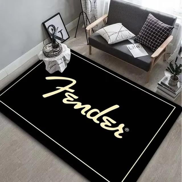 Classical Guitar Bass Carpet Drum Kit Room Non Slip Soft Mat Guitar Electric Printed Area Rug for Living Room Kid Play Room Deco