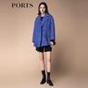 Women's Long-Sleeve Wool Blend Short Coat
