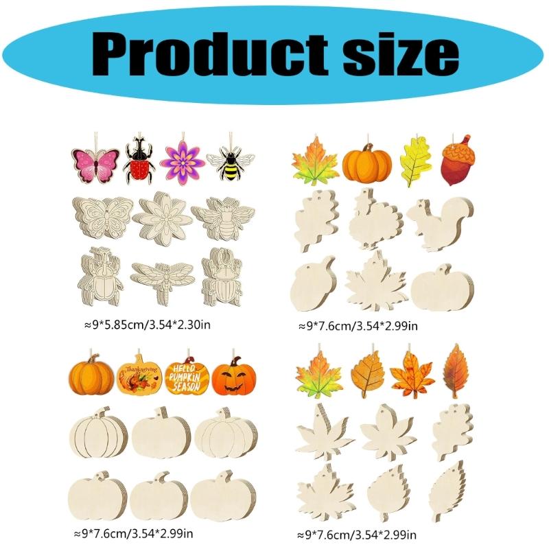 36 Natural Wood Thanksgiving Maples Leaf Ornamen Handcrafted Autumns Decors For Festival Seasonal Display