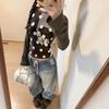 American Retro Spotted Dog Print Front Shoulder Long-sleeved T-shirt Women's Autumn New Slim and Thin Sweet Hottie Top Trendy
