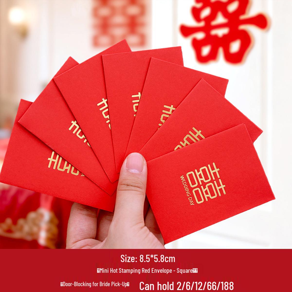 Z 2026 Stylish Wedding Red Envelopes - Door Blocking & Celebration Bags, Universal for Weddings Door Blocking Mini Envelope