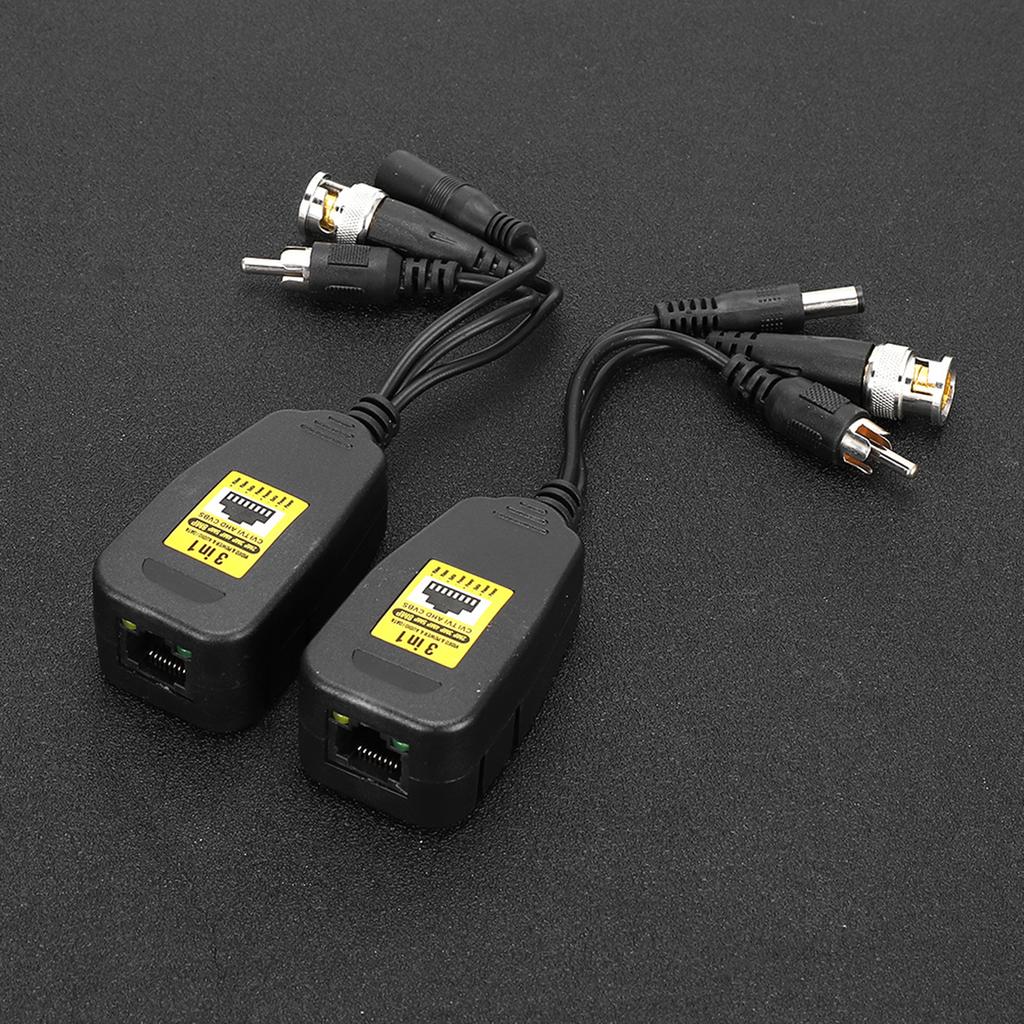 2Pair 3 In 1 PowerVideoAudio Balun Connector Transmitter 8MP CVi AHd TVi CVBS