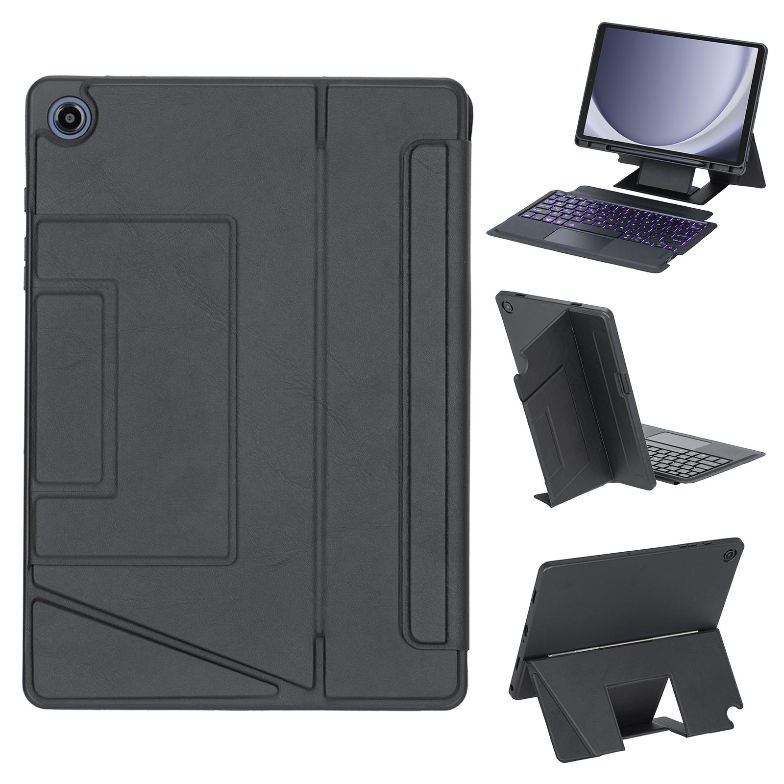 

HY-A09B For Samsung Galaxy Tab A9+ X210 Leather Case Detachable Backlit Bluetooth-Compatible Keyboard with Floating Stand Black