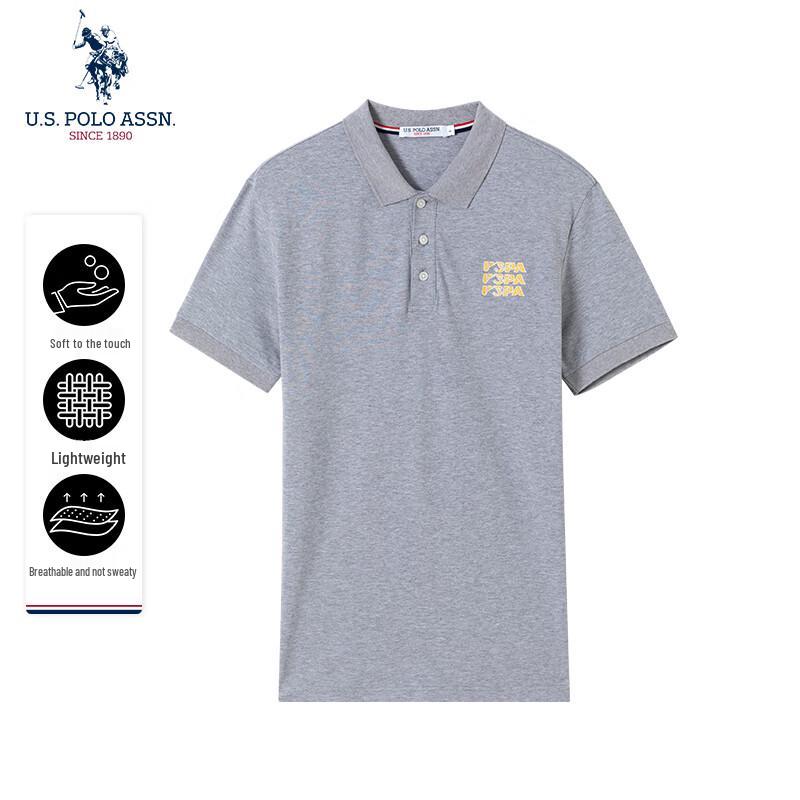 U.S. POLO ASSN. Men s Summer Business Casual Breathable Short-Sleeve Polo Shirt 2XL