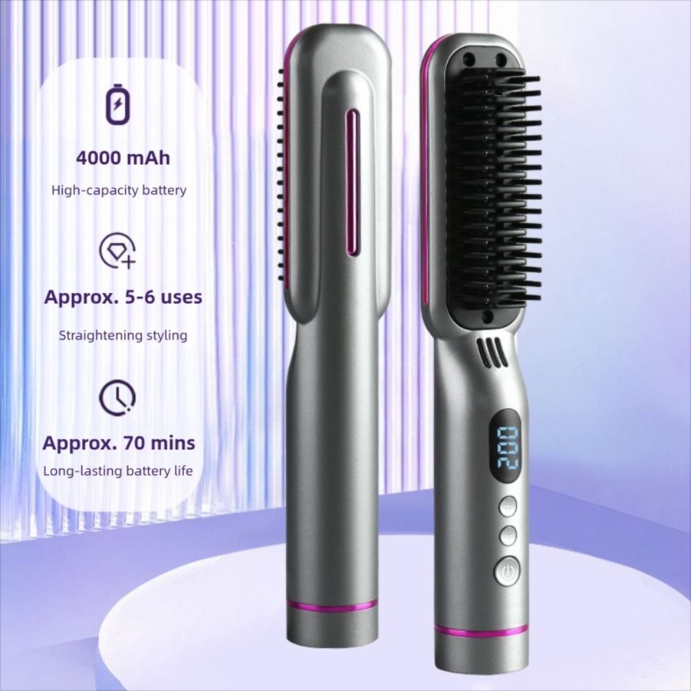 8 Temp Settings Hair Straightener Type-C Straightening Comb Portable Straight Hair Comb