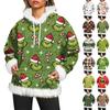Women's Christmas Casual Fleece-Lined Hoodie With Long Sleeves And Pockets Sweatshirt Top