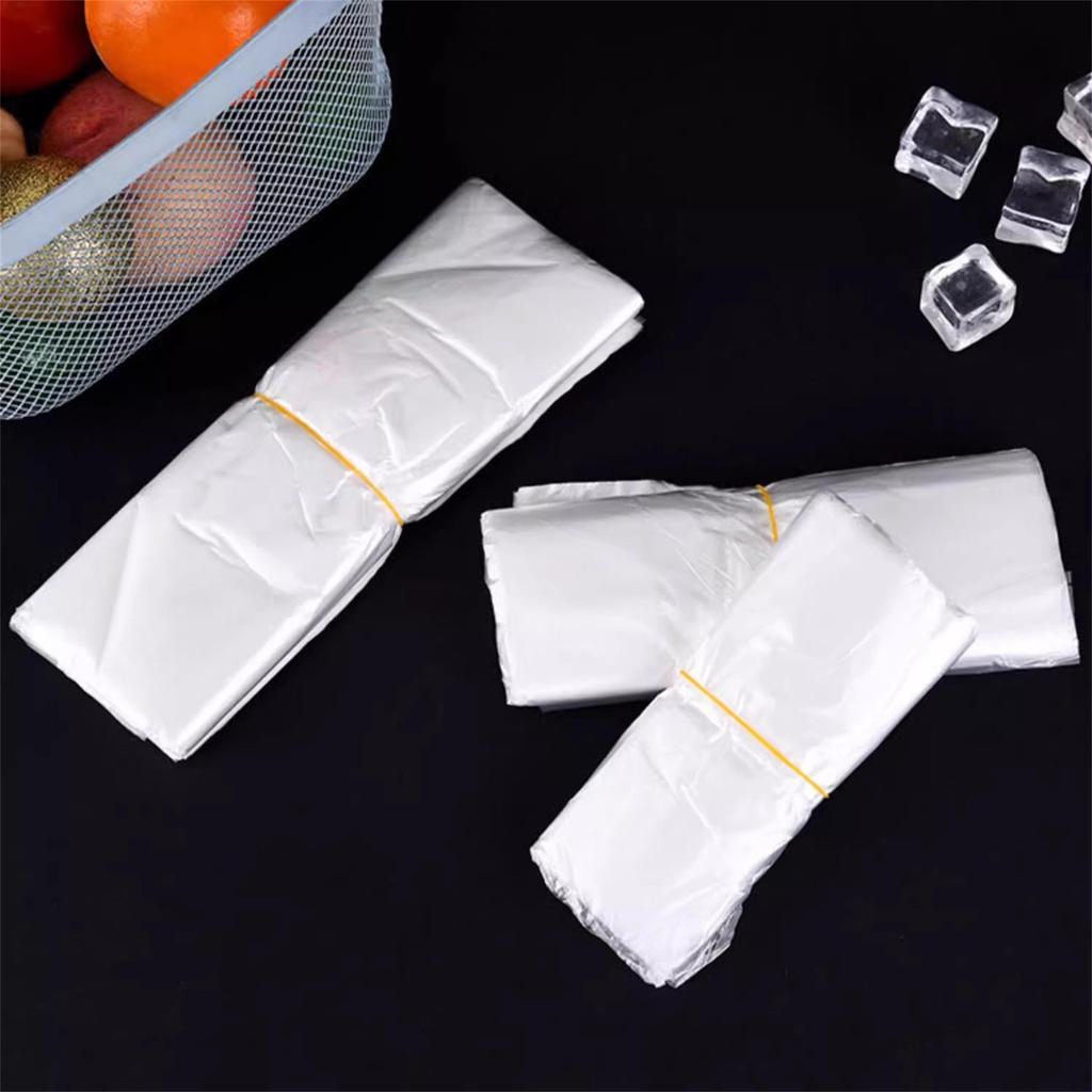 100pcs Food Grade Bag With Handle Food Packaging Bag For Supermarket Store Grocery ,20*30,