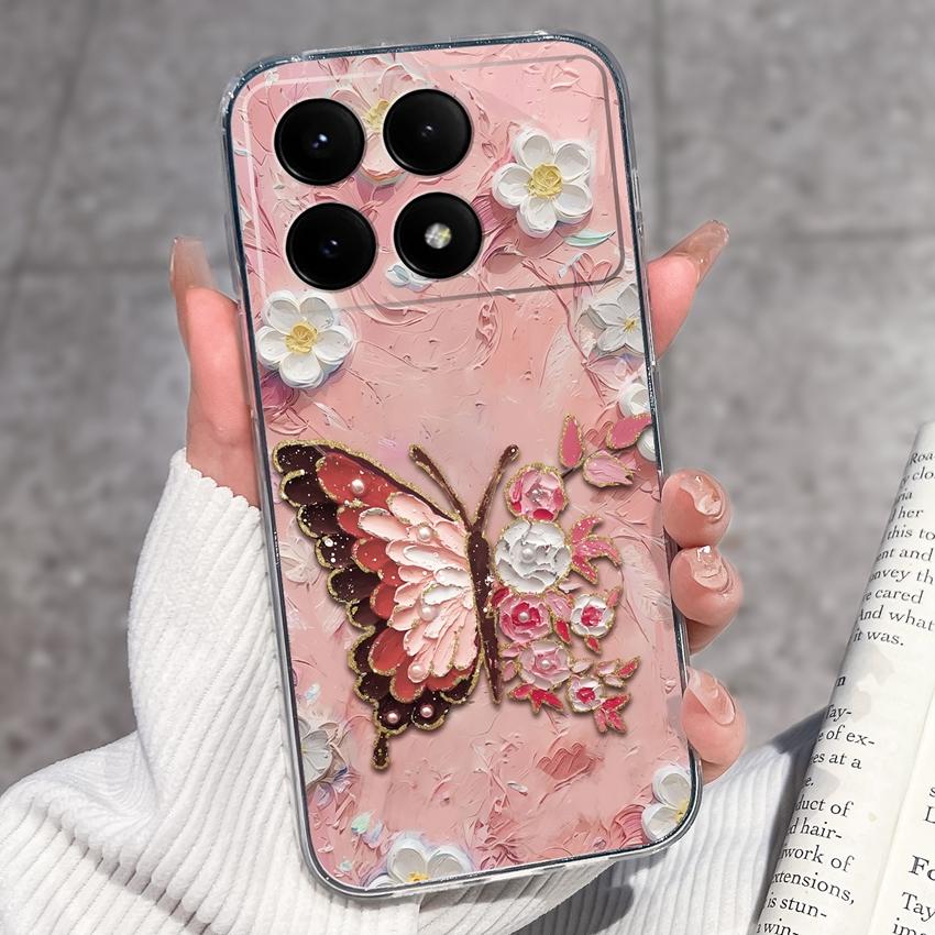 Case For Redmi K70e K60e K80 K70 K60 K50 K40 K30 K20 Pro K30i Cute Cartoon Piggy Pattern Phone Cover Transparent TPU Anti Fall Shell For Redmi Housing