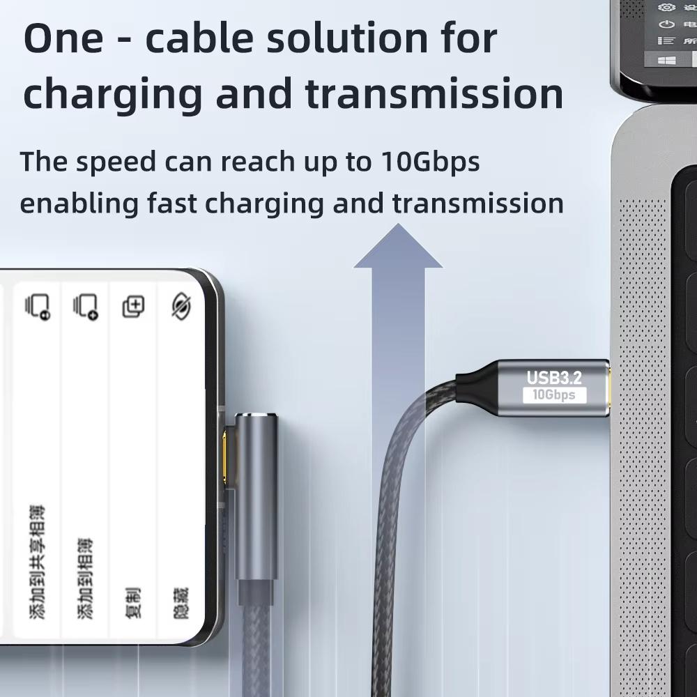 USB C 3.1 Gen 2 Extension Cable, 100W PD 5A Fast Charging Cord, 10Gbps High Speed Data & 4K@60Hz Video Screen Mirroring Wire