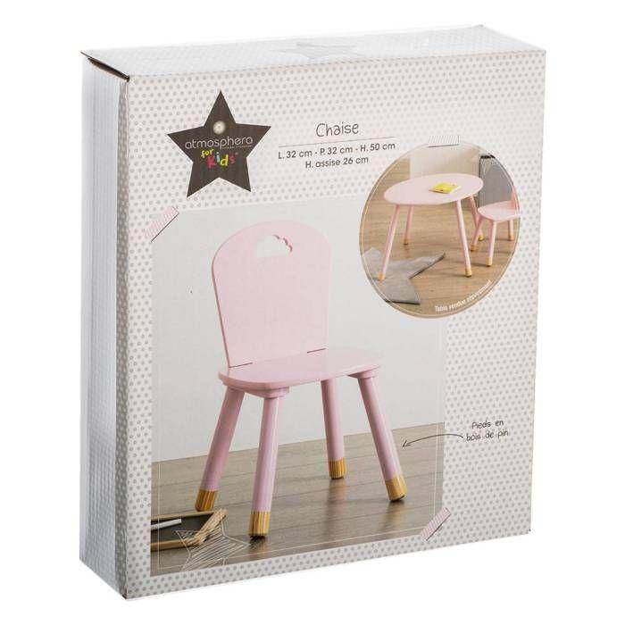 Chaise enfant DOUCEUR - Rose - L 32 x P 31,5 x H 50 cm
