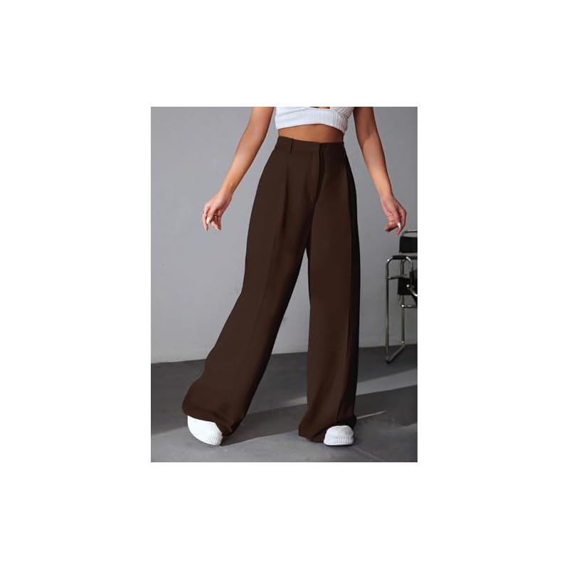 GRECIILOOKS Wide-Leg Fit Trouser for Women (Gl-Tr946-Small-Black)