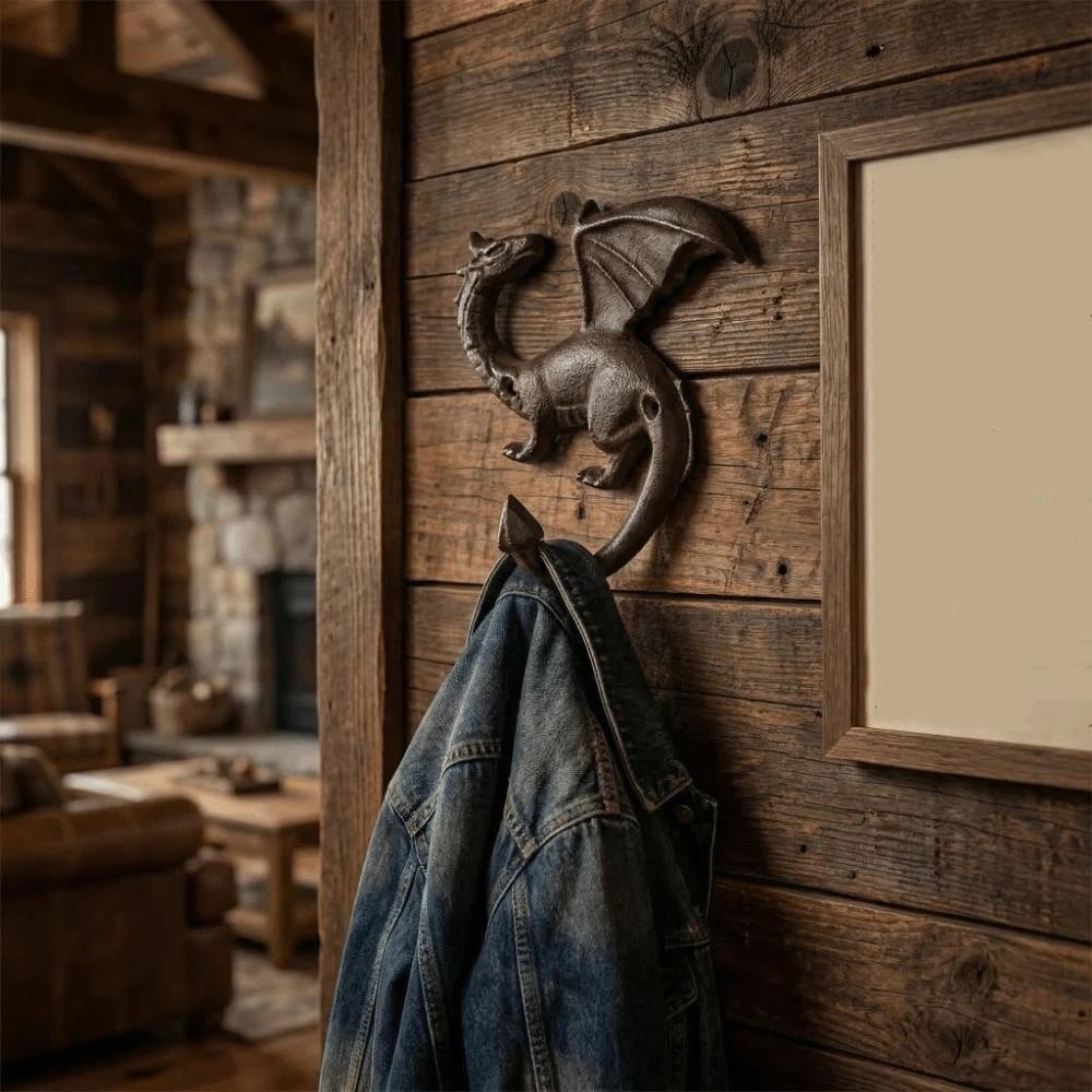 Iron Wall Mount Key Rack Creative Car Key Hook Rack Funny Iron Dragon Tail Hook  Housewarming Gift