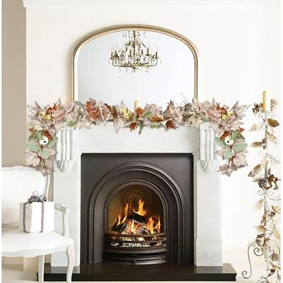 Fall Garland Maple Leaf, Hanging Vine Garland Artificial Autumn Foliage Garland Thanksgiving Decor For Home Wedding Fireplace Party Christmas