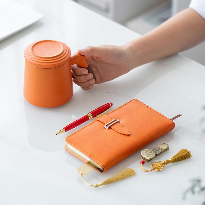 Guochao Creative Company's annual meeting business gift set, Teacher's Day souvenir, custom ceramic water cup, office cup