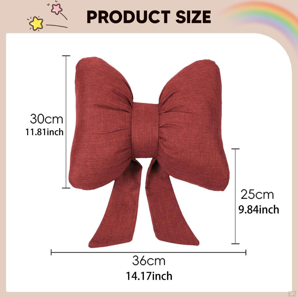 Bow Pillow Back Cushion Sofa Throw for Bedroom Office Holiday