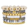 """WWJD"" Buchstaben Polymer Clay Perlen Armband Set": Europäischer/Amerikanischer Stil, 10er-Set Dankbarkeits-Glaubensarmbänder.