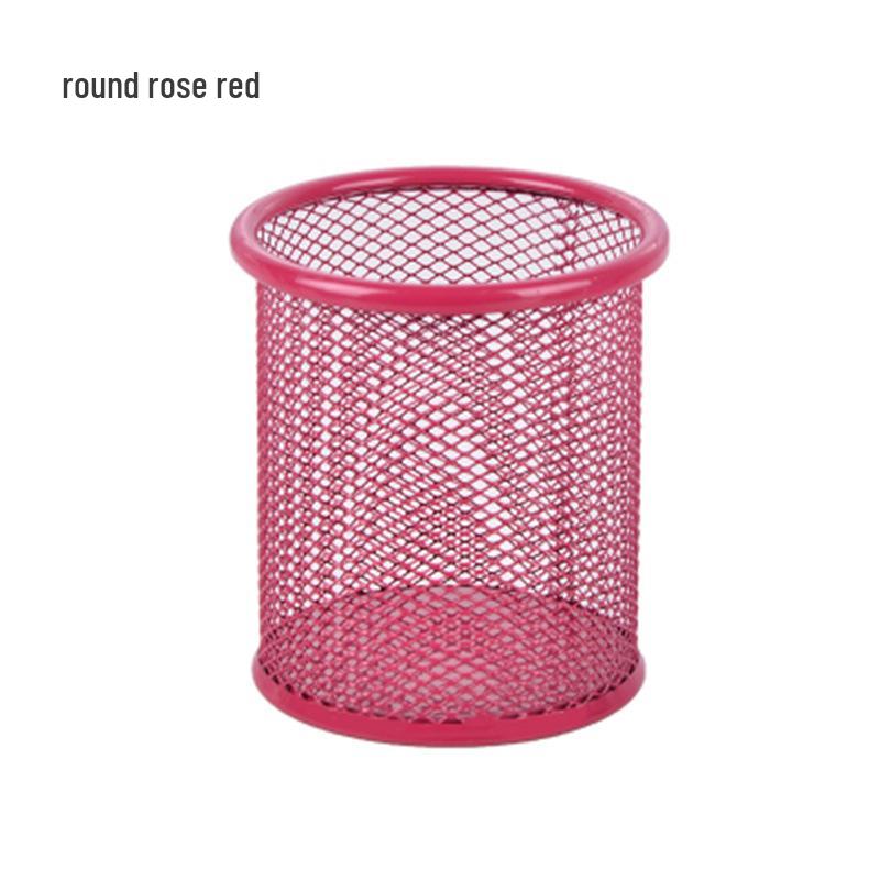Iron Round Multifunctional Pen Holder – Large Capacity Metal Desktop Storage Organizer