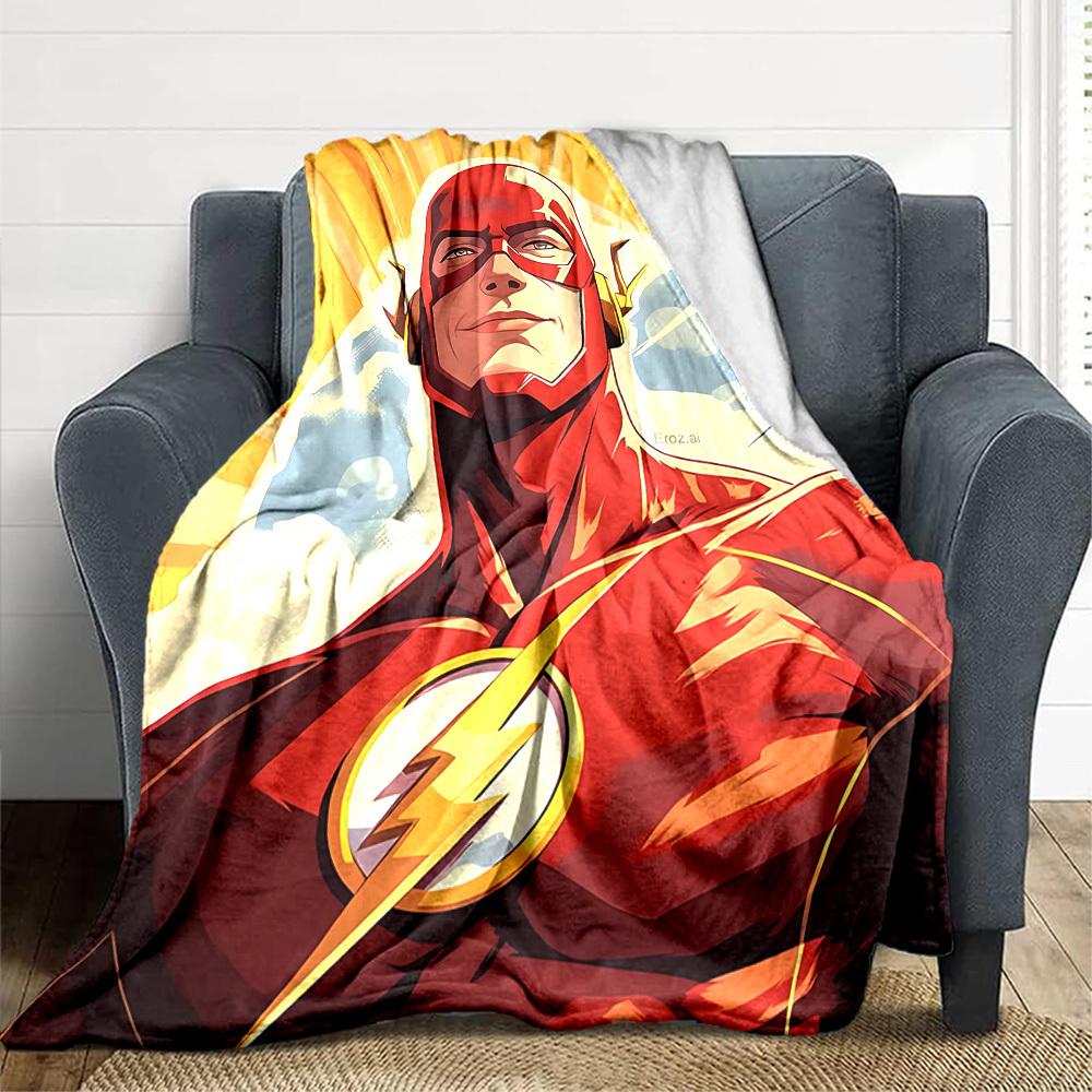1pc Flash superhero Blanket Polyester Fiber, All Season Comfort for Sofa, Bed, Office, Car, Camping Ideal Home Decor & Gift, Office Comfort