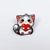 Cute Kitten Cartoon Brooch: Smiling Animal Badge for Clothing & Backpacks