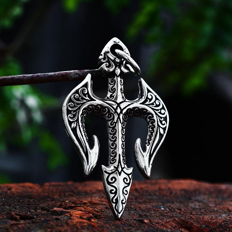 BEIER New Fashion Stainless Steel Viking Trident Necklace Pendant For Men Vintage Jewelry Wholesale
