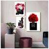 Fashion Perfume Paris Tower Flower Lipstick Wall Art Canvas Painting Nordic Posters and Prints Wall Picture for Living Room Deco No Frame