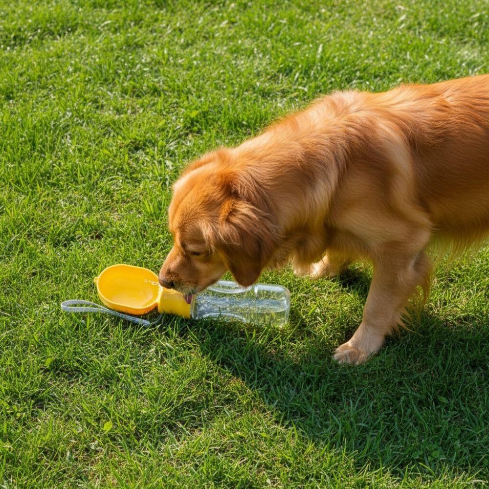 Leak-proof Outdoor Dog Water Bottle Sealed Detachable Dog Water Dispenser Separate Wet and Dry Areas Press Design Pet Travel Cup