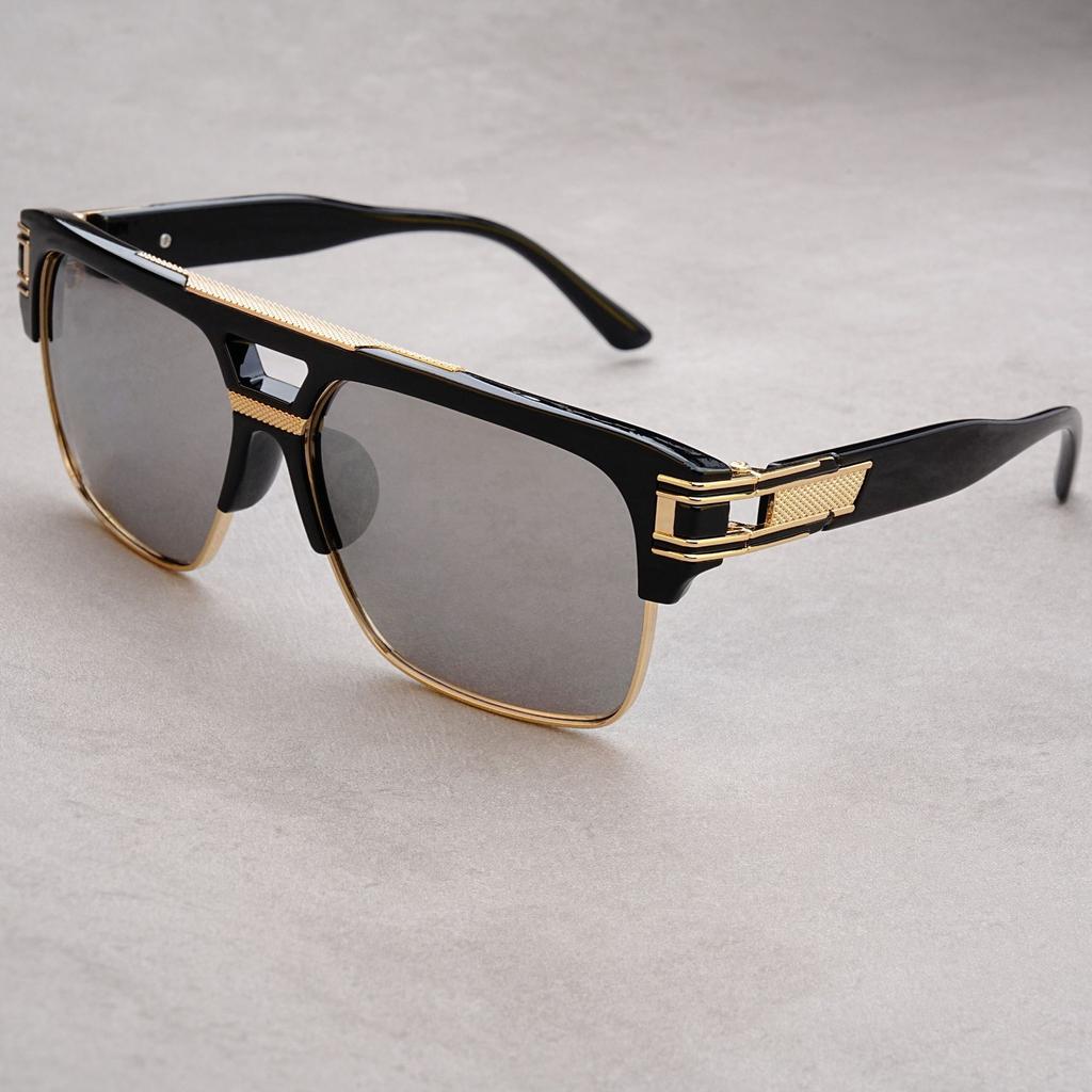Classic Luxury Men Sunglasses Glamour Fashion Brand Sun Glasses For Women Mirrored Retro Vintage Square Designer Shades