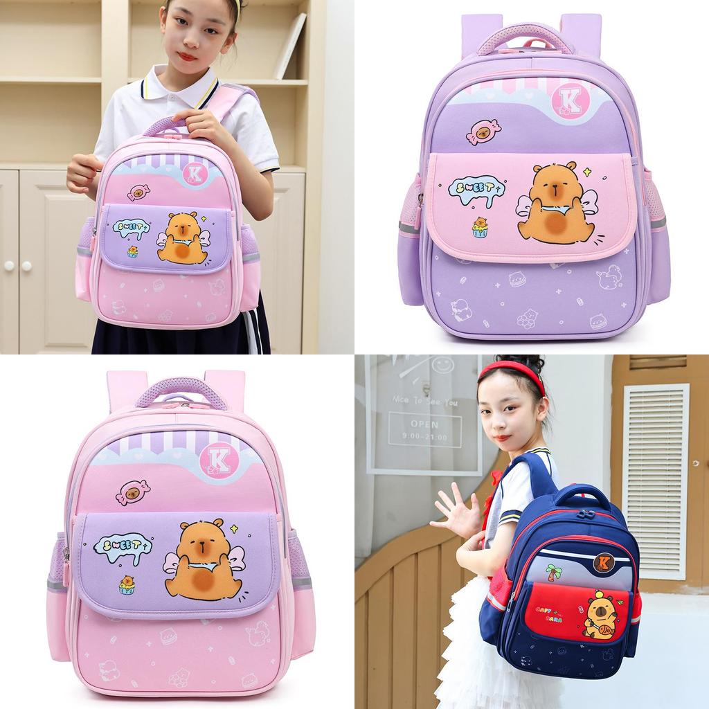 Capybara Kids Backpack For Elementary School With Large Capacity And Cartoon Design For Boys And Girls