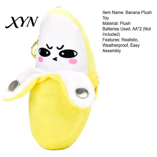 Kids Musical Plush Toy Banana Toy, Fruit Sensing Metronome with Sounds, Interactive Music Playing Doll Sound for Kids, Cute Motion Sensor Keyring Gift