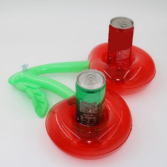Cherry Inflatable Cup Holder PVC Floating Drink Coaster Lightweight Waterproof Cup Stand for Pool Beach