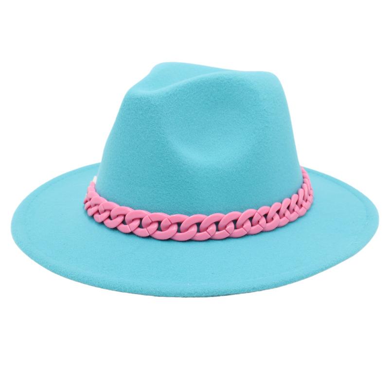 New Pink Acrylic Top Hat, Big Brim Jazz Hat, British Felt Hat, 26-Color Hat.
