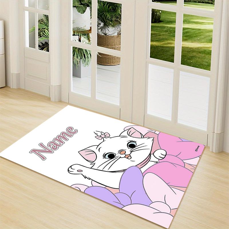 Custom Name Pink Aristocats Name Carpet Rug Customizable Soft Washable Anti-Slip Home Living Room Sofa Mats Personalized Rug. 0909417