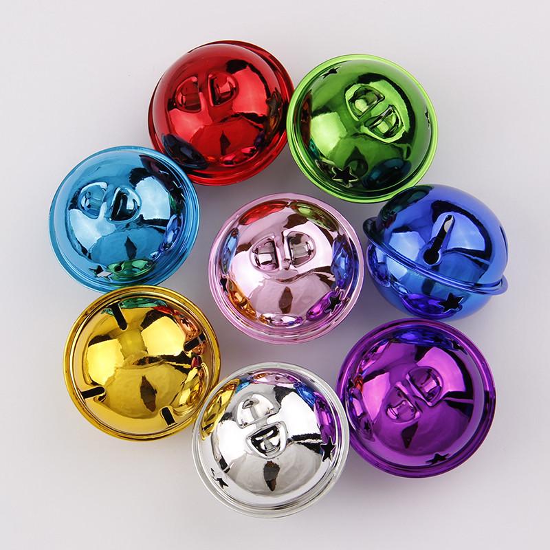 10-50Pcs 40mm Iron Christmas Bell Colorful Jingle Pendant For DIY Craft Material Ornament Making Supplies Xmas Decoration
