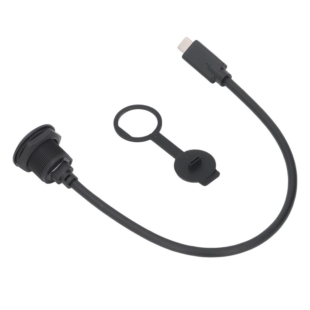 Type C 3.1 Male To Female Cable Thread Fixed Flush Mount Adapter Cord PD 60W 20V 3A Fast Charging 10